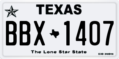 TX license plate BBX1407