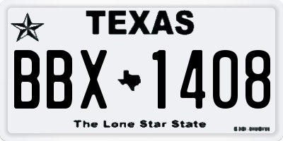 TX license plate BBX1408