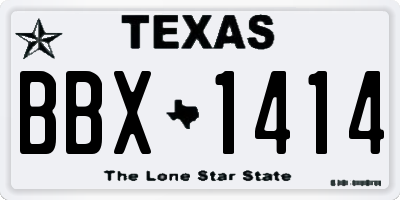 TX license plate BBX1414