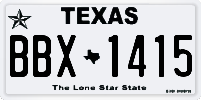 TX license plate BBX1415