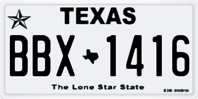 TX license plate BBX1416