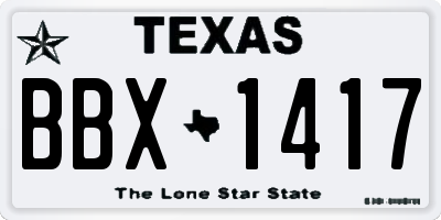 TX license plate BBX1417