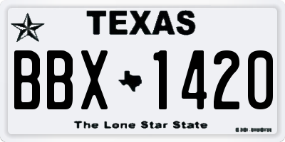 TX license plate BBX1420