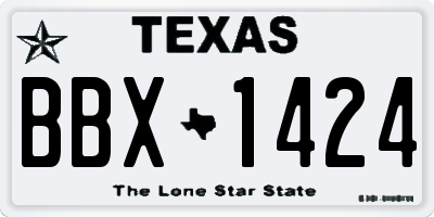 TX license plate BBX1424