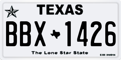 TX license plate BBX1426