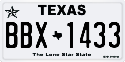 TX license plate BBX1433