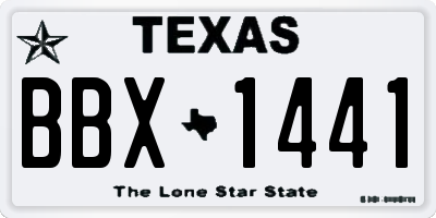TX license plate BBX1441