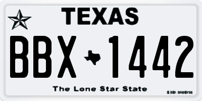 TX license plate BBX1442
