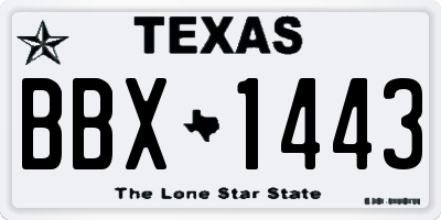 TX license plate BBX1443
