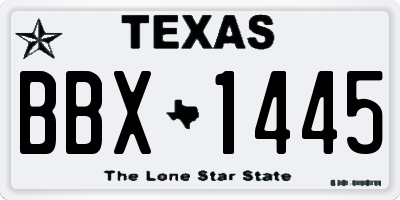 TX license plate BBX1445