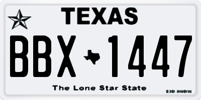 TX license plate BBX1447