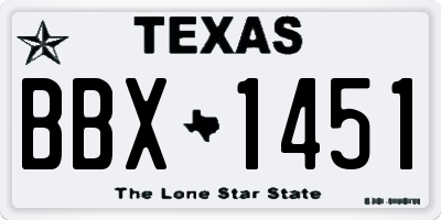 TX license plate BBX1451