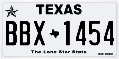 TX license plate BBX1454