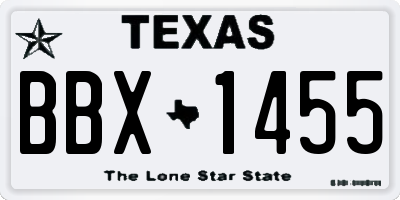 TX license plate BBX1455