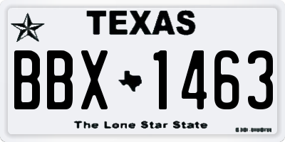 TX license plate BBX1463