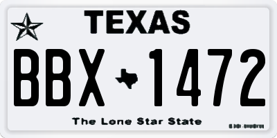 TX license plate BBX1472