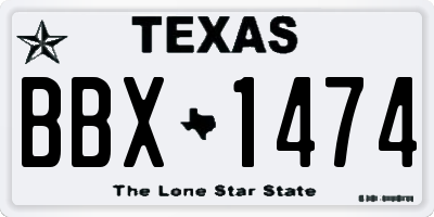 TX license plate BBX1474