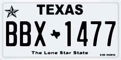 TX license plate BBX1477