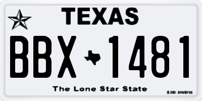 TX license plate BBX1481