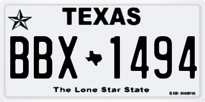 TX license plate BBX1494