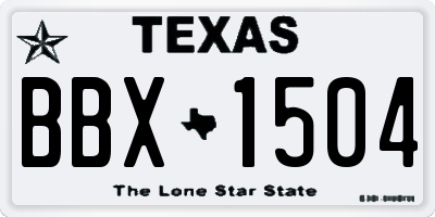TX license plate BBX1504