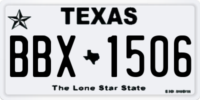 TX license plate BBX1506