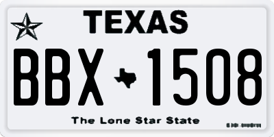 TX license plate BBX1508
