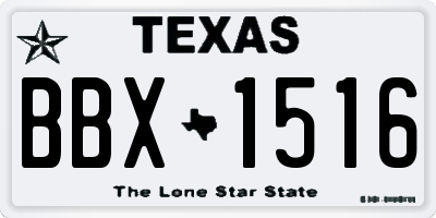 TX license plate BBX1516