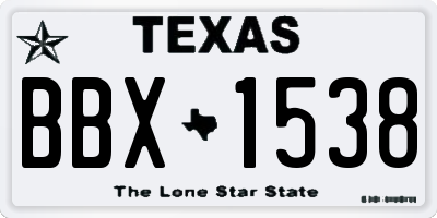 TX license plate BBX1538