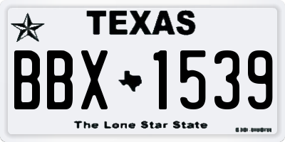 TX license plate BBX1539