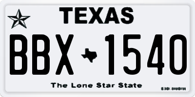 TX license plate BBX1540