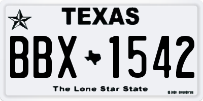 TX license plate BBX1542