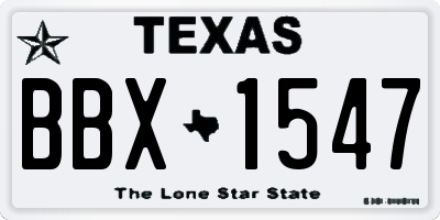 TX license plate BBX1547