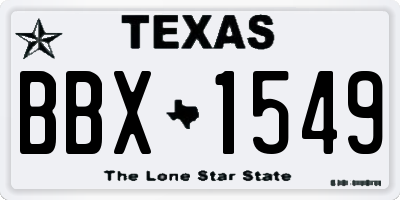 TX license plate BBX1549
