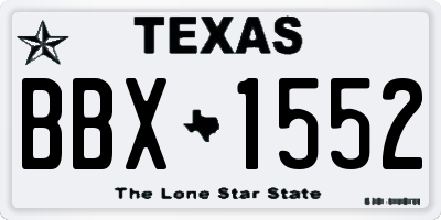 TX license plate BBX1552
