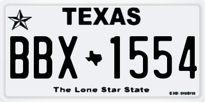 TX license plate BBX1554