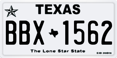 TX license plate BBX1562