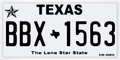 TX license plate BBX1563