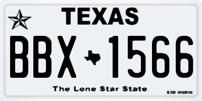 TX license plate BBX1566