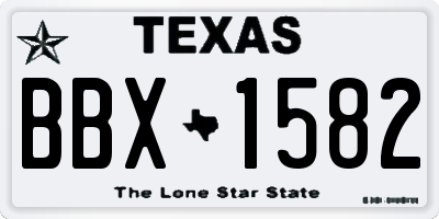 TX license plate BBX1582