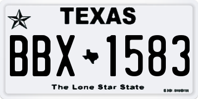 TX license plate BBX1583