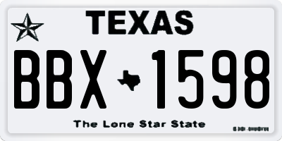 TX license plate BBX1598