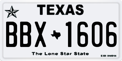TX license plate BBX1606