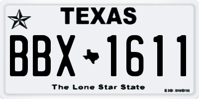 TX license plate BBX1611