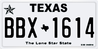 TX license plate BBX1614