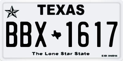 TX license plate BBX1617