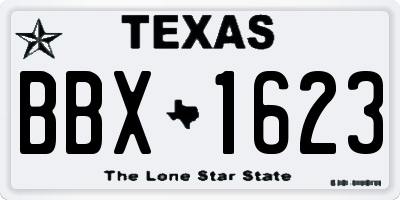 TX license plate BBX1623