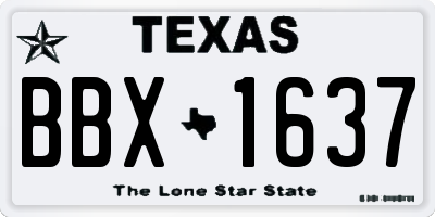 TX license plate BBX1637