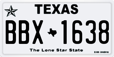 TX license plate BBX1638