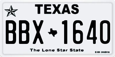 TX license plate BBX1640
